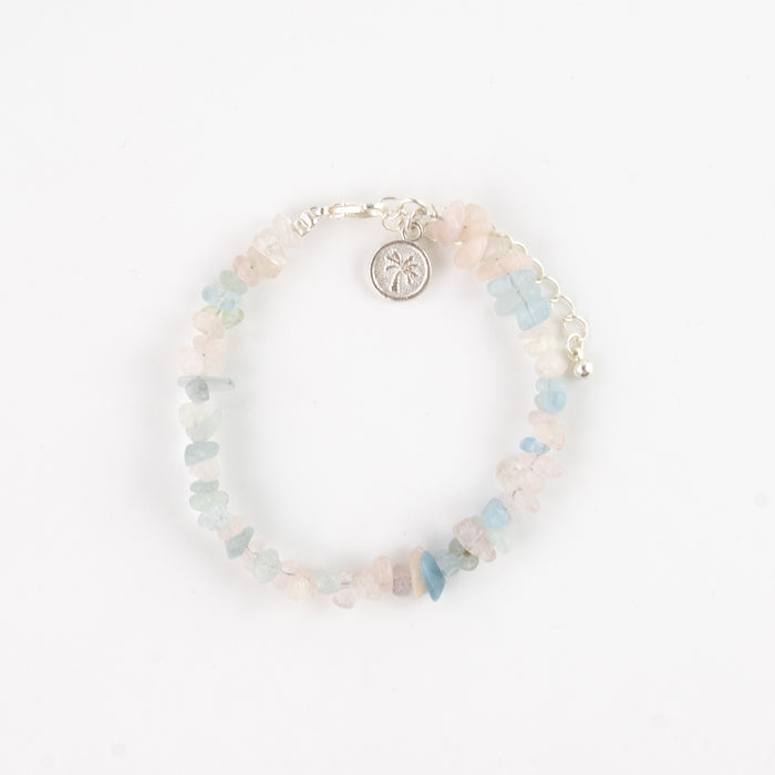 Morganit-Naturstein-Armband-Set