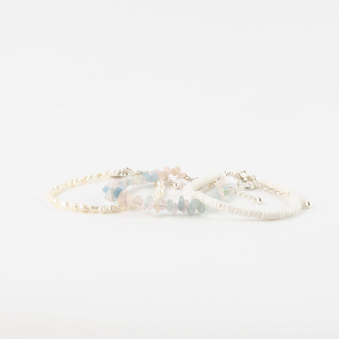 Morganit-Naturstein-Armband-Set